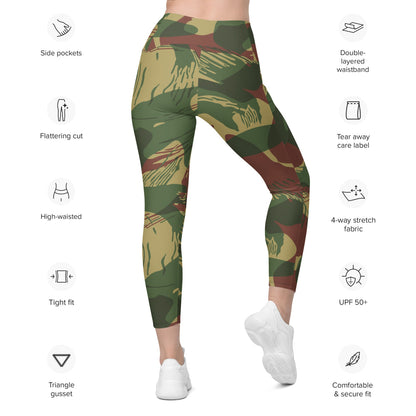 Rhodesian Brushstroke 2nd Pattern CAMO Leggings with pockets - Womens With Pockets