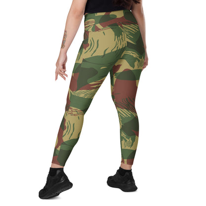 Rhodesian Brushstroke 2nd Pattern CAMO Leggings with pockets - Womens With Pockets