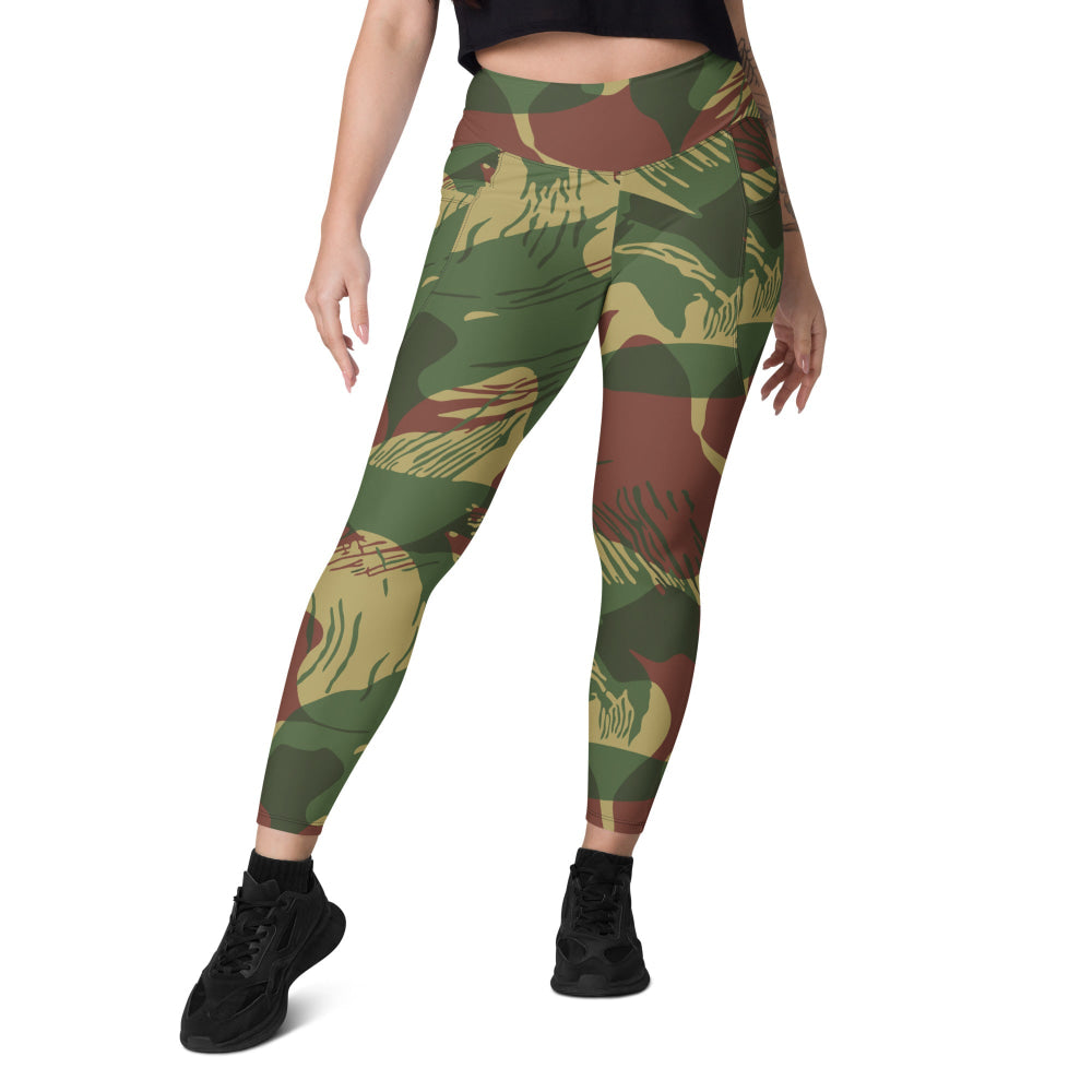 Rhodesian Brushstroke 2nd Pattern CAMO Leggings with pockets - Womens With Pockets