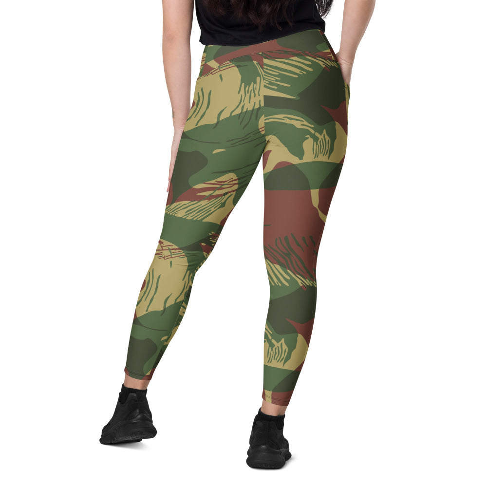 Rhodesian Brushstroke 2nd Pattern CAMO Leggings with pockets - Womens With Pockets