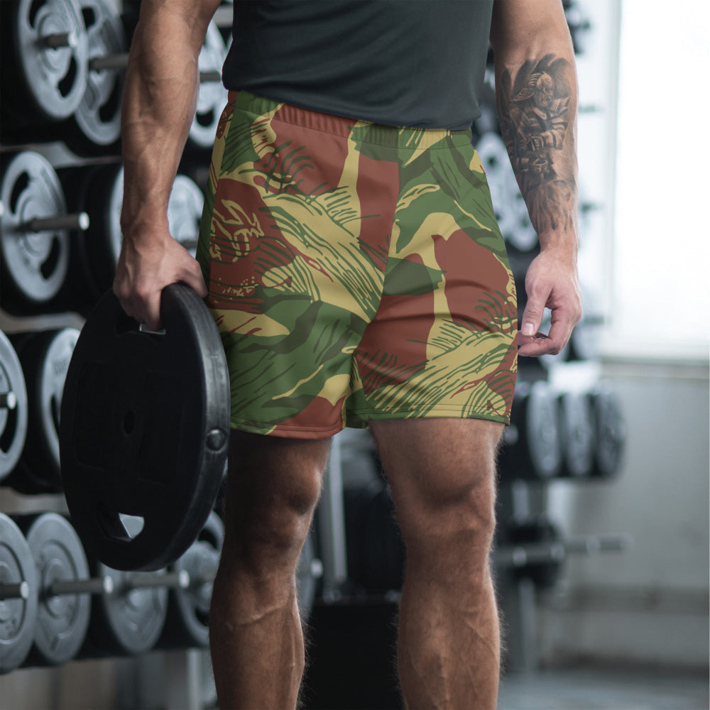 Rhodesian Brushstroke 2nd Pattern CAMO Unisex Athletic Long Shorts - 2XS