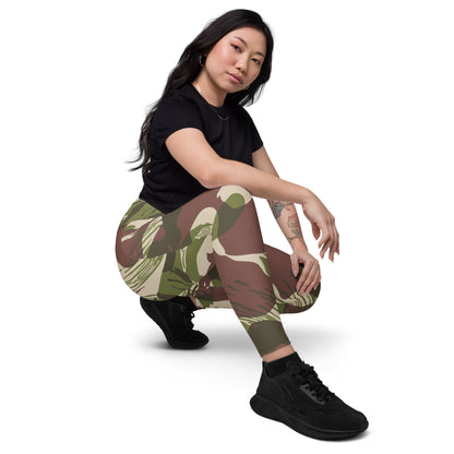 Rhodesian Brushstroke Adder/Adro CAMO Leggings with pockets - Womens With Pockets