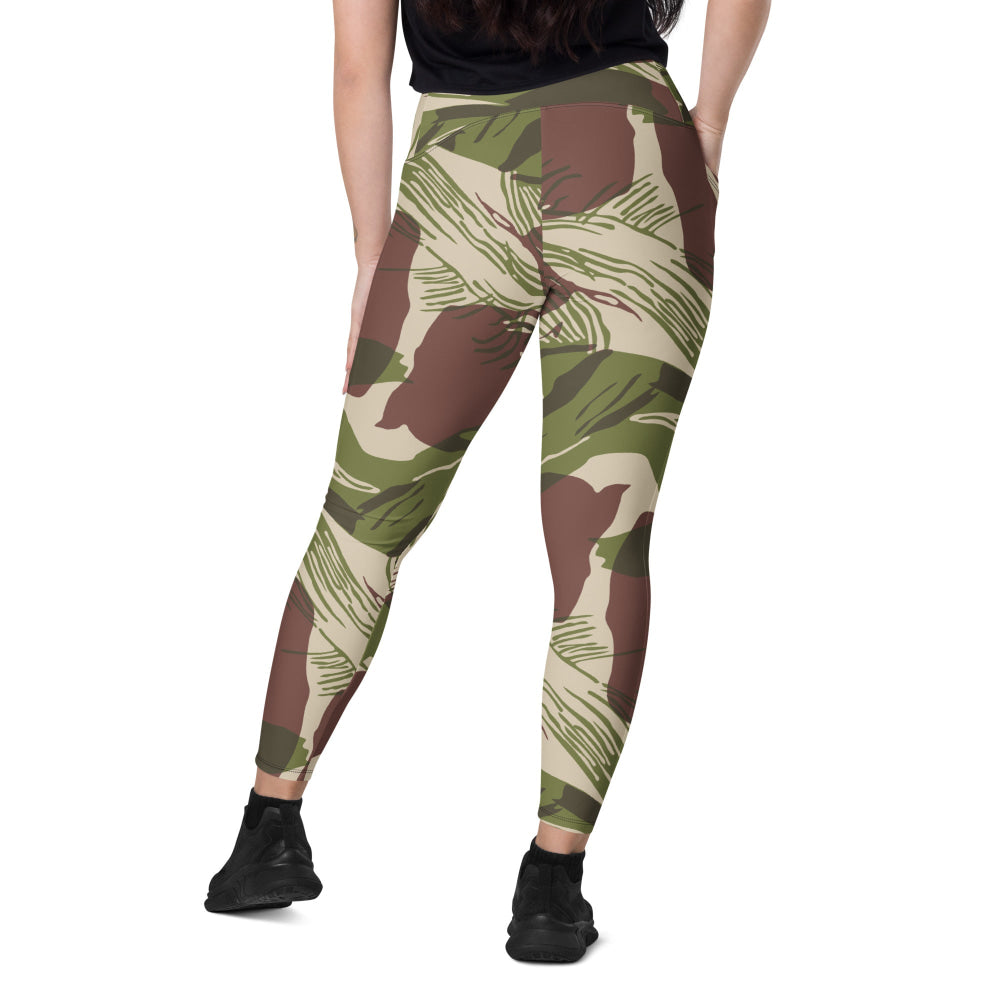 Rhodesian Brushstroke Adder/Adro CAMO Leggings with pockets - Womens With Pockets