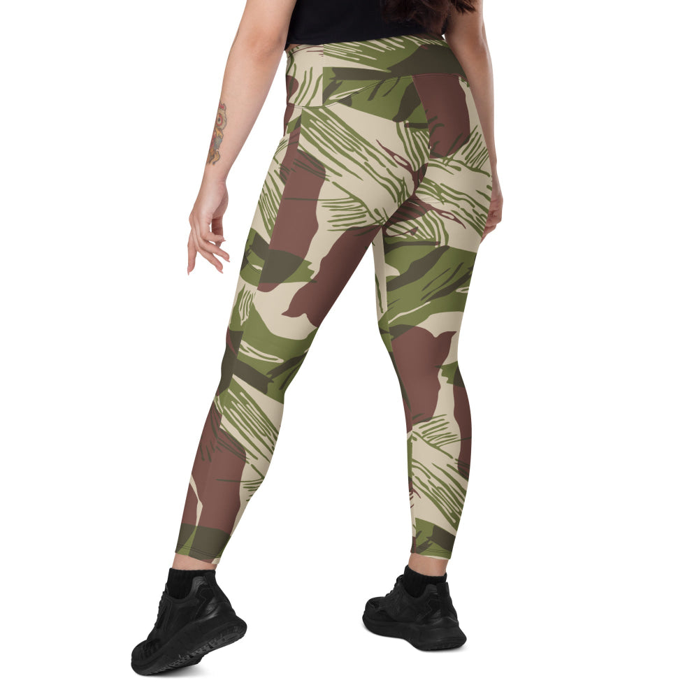 Rhodesian Brushstroke Adder/Adro CAMO Leggings with pockets - Womens With Pockets