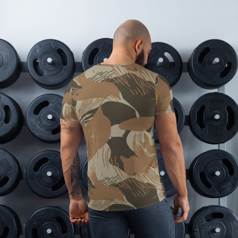 Rhodesian Brushstroke Brown CAMO Men’s Athletic T-shirt - Mens T-Shirt