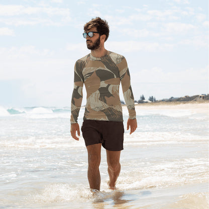 Rhodesian Brushstroke Brown CAMO Men’s Rash Guard - XS - Mens