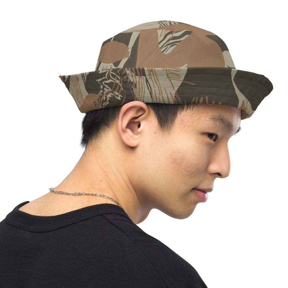 Rhodesian Brushstroke Brown CAMO Reversible bucket hat - Bucket Hat