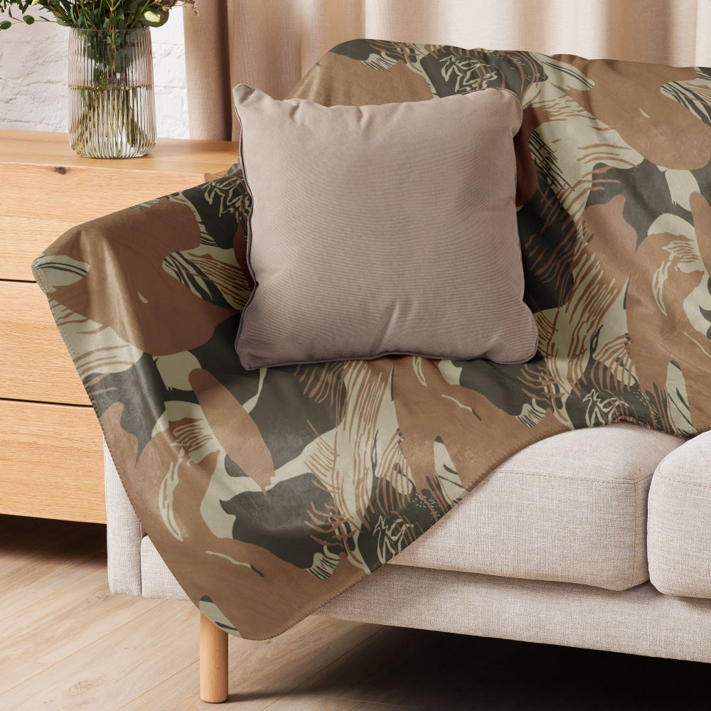 Rhodesian Brushstroke Brown CAMO Sherpa blanket