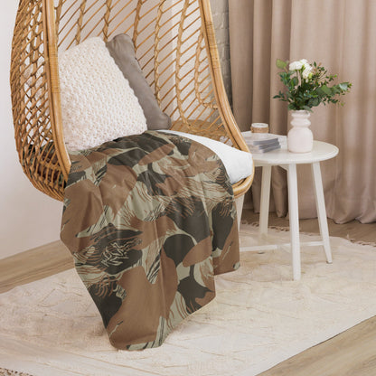 Rhodesian Brushstroke Brown CAMO Sherpa blanket