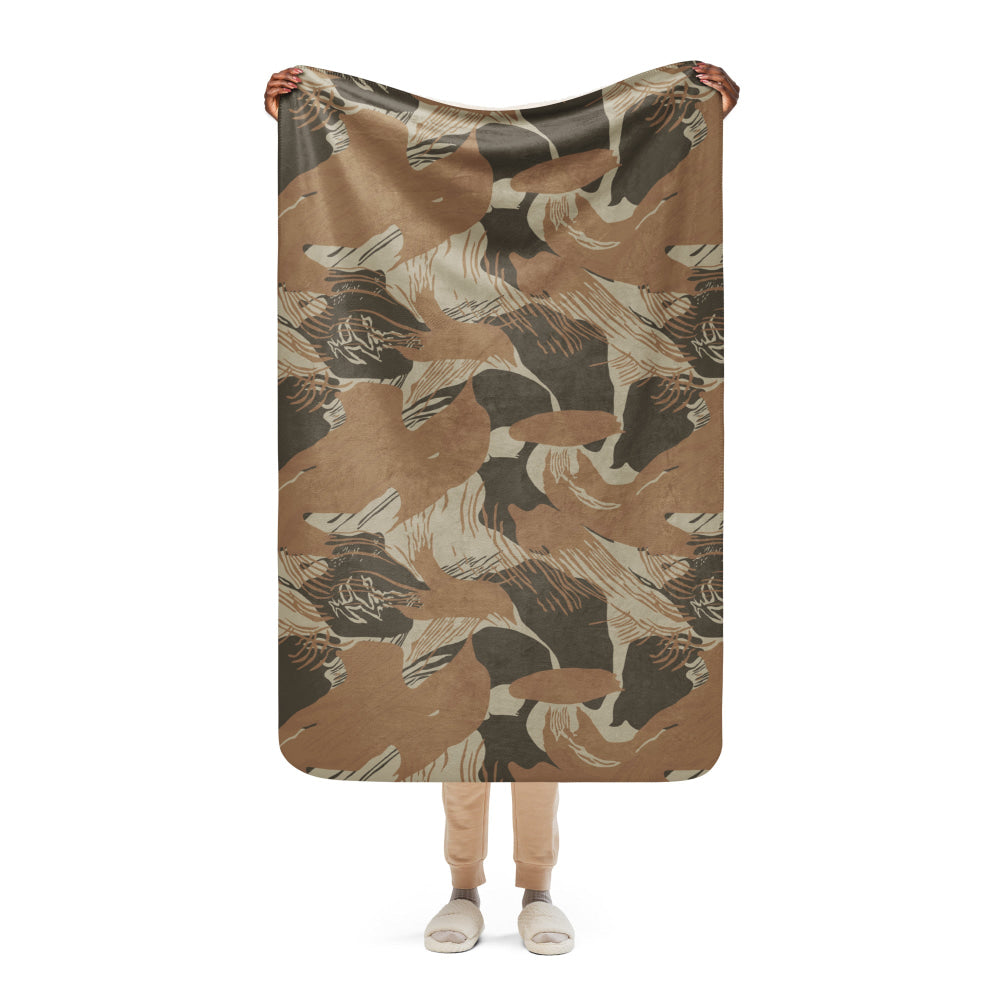 Rhodesian Brushstroke Brown CAMO Sherpa blanket - 37″×57″