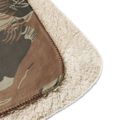 Rhodesian Brushstroke Brown CAMO Sherpa blanket