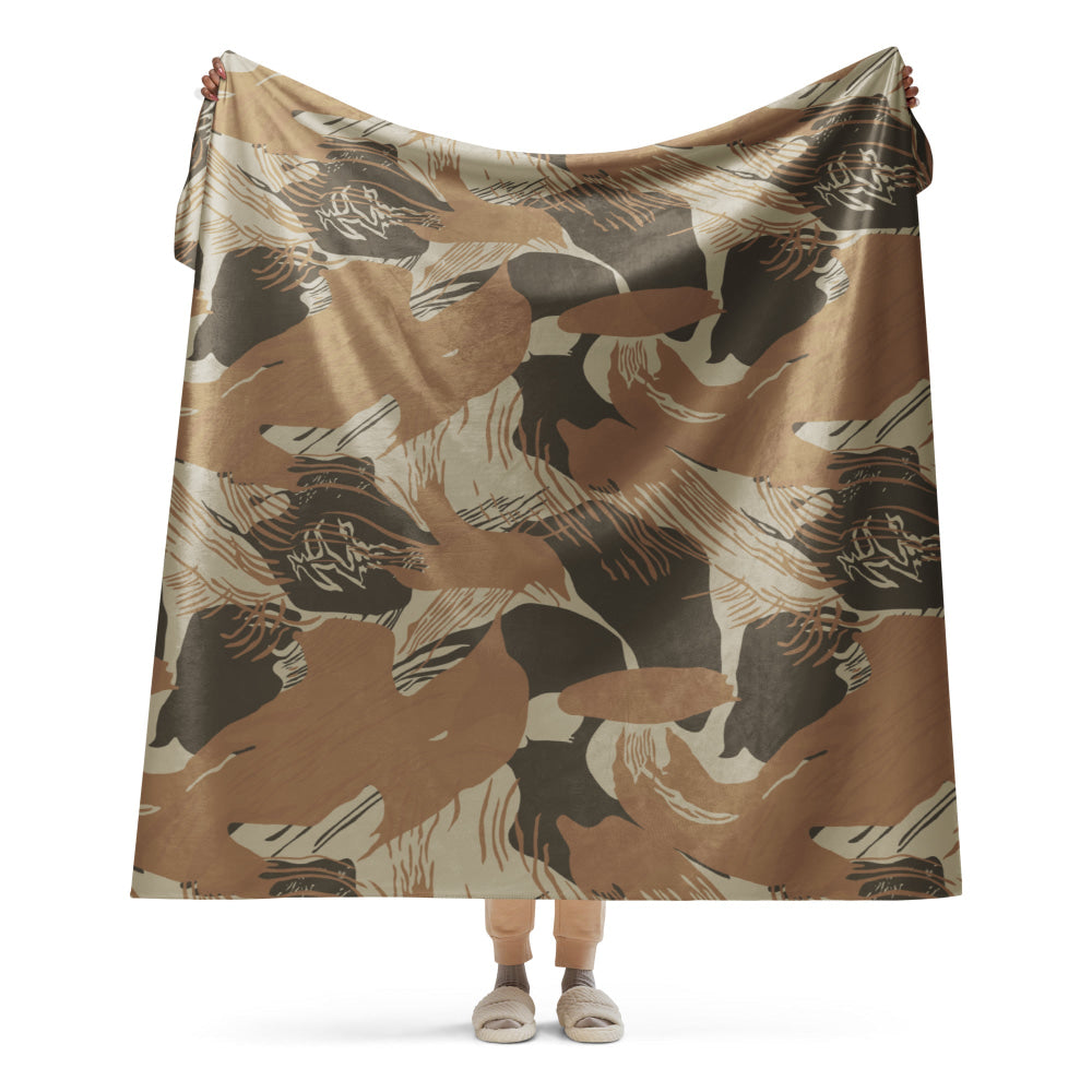 Rhodesian Brushstroke Brown CAMO Sherpa blanket - 60″×80″