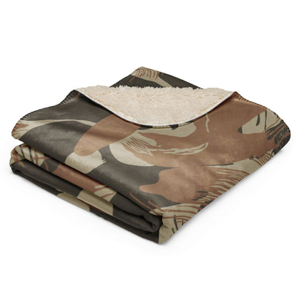 Rhodesian Brushstroke Brown CAMO Sherpa blanket