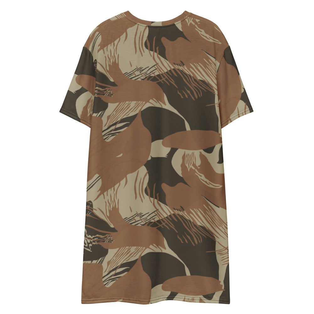 Rhodesian Brushstroke Brown CAMO T-shirt dress - Womens T-Shirt Dress