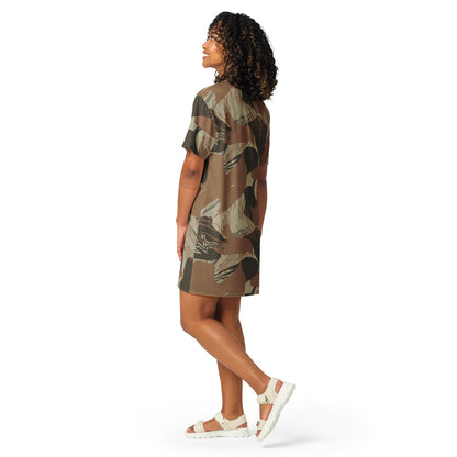 Rhodesian Brushstroke Brown CAMO T-shirt dress - Womens T-Shirt Dress