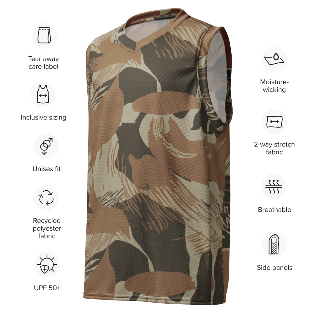 Rhodesian Brushstroke Brown CAMO unisex basketball jersey