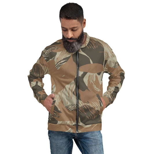 Rhodesian Brushstroke Brown CAMO Unisex Bomber Jacket - XS