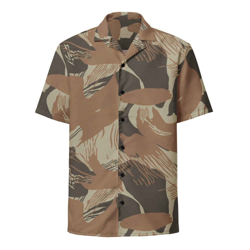 Rhodesian Brushstroke Brown CAMO Unisex button shirt - Button Shirt