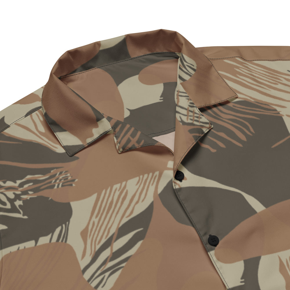 Rhodesian Brushstroke Brown CAMO Unisex button shirt - Button Shirt