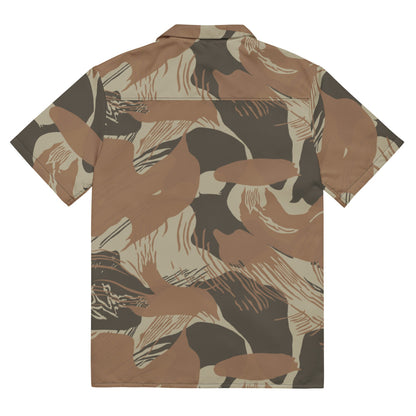 Rhodesian Brushstroke Brown CAMO Unisex button shirt - Button Shirt