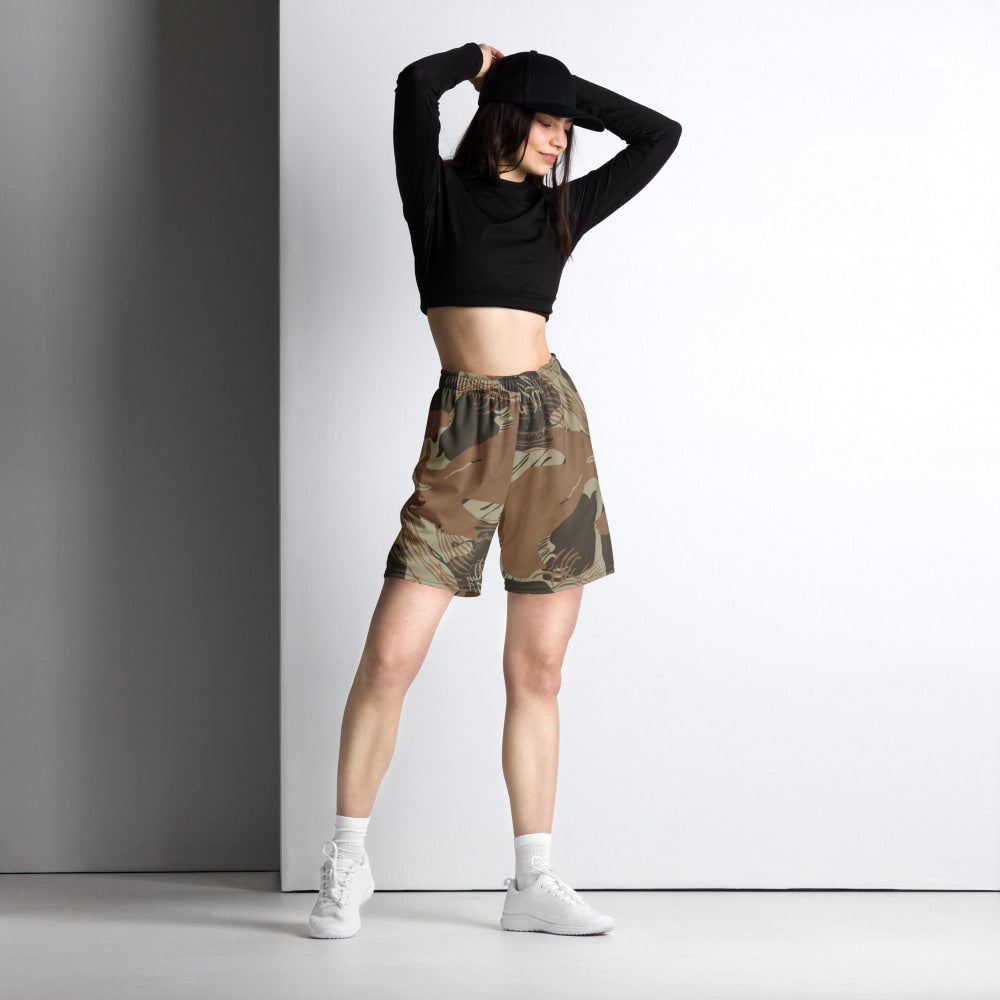 Rhodesian Brushstroke Brown CAMO Unisex mesh shorts - Mesh Shorts