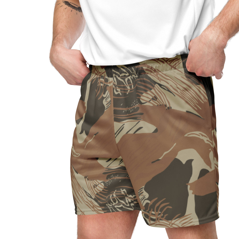 Rhodesian Brushstroke Brown CAMO Unisex mesh shorts - Mesh Shorts