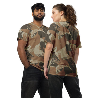 Rhodesian Brushstroke Brown CAMO unisex sports jersey - 2XS - Unisex Sports Jersey