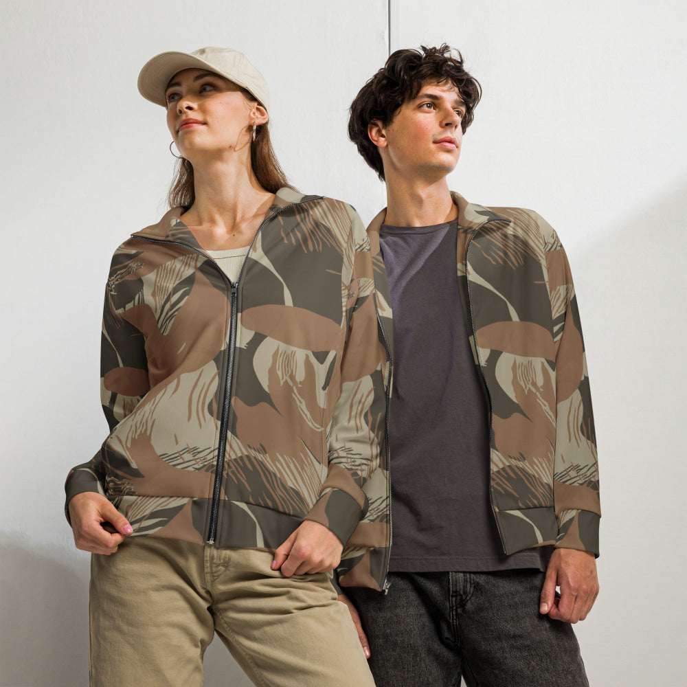 Rhodesian Brushstroke Brown CAMO Unisex track jacket - 2XS - Track Jacket