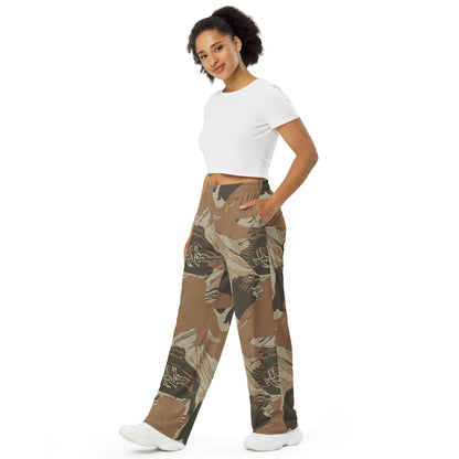 Rhodesian Brushstroke Brown CAMO unisex wide-leg pants