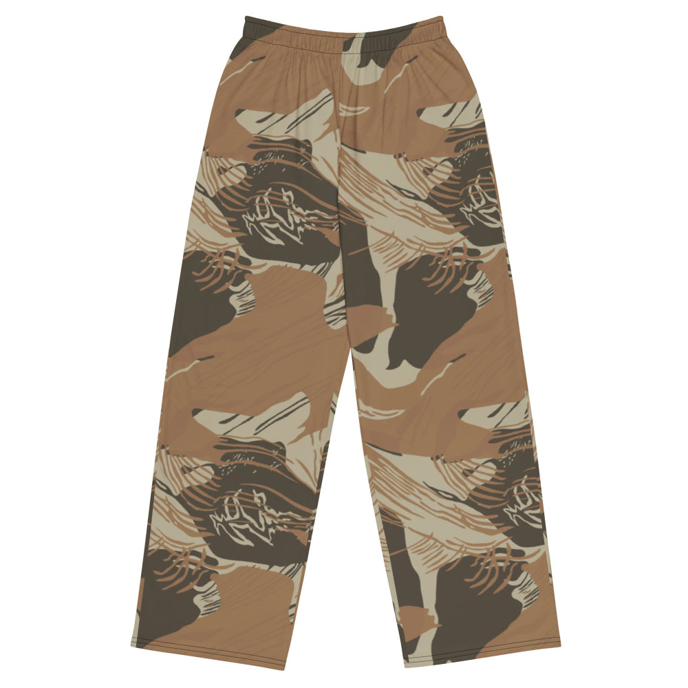 Rhodesian Brushstroke Brown CAMO unisex wide-leg pants - 2XS