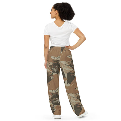 Rhodesian Brushstroke Brown CAMO unisex wide-leg pants