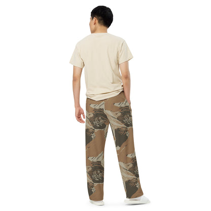 Rhodesian Brushstroke Brown CAMO unisex wide-leg pants