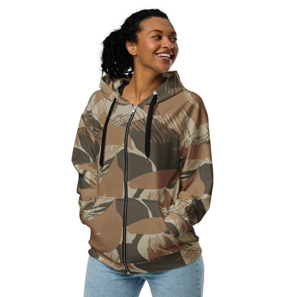 Rhodesian Brushstroke Brown CAMO Unisex zip hoodie - Zip Hoodie