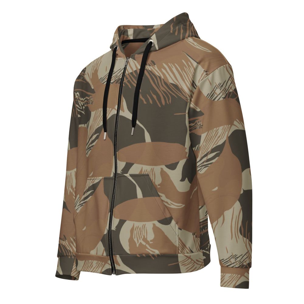 Rhodesian Brushstroke Brown CAMO Unisex zip hoodie - Zip Hoodie