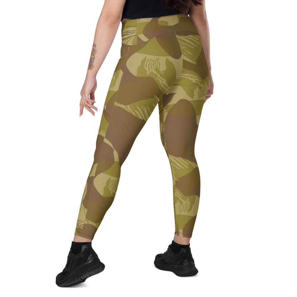 Rhodesian Brushstroke Dry Season CAMO Leggings with pockets - Womens With Pockets