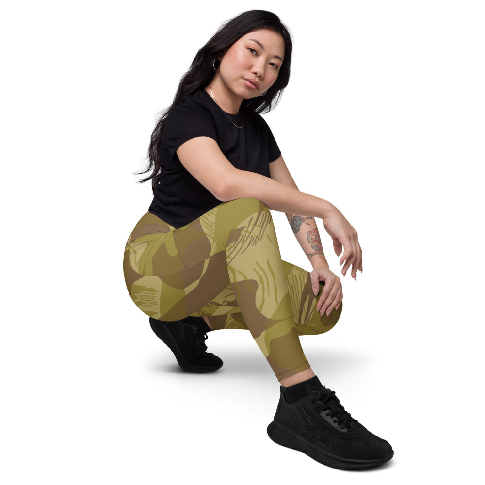 Rhodesian Brushstroke Dry Season CAMO Leggings with pockets - Womens With Pockets