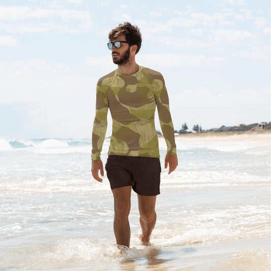 Rhodesian Brushstroke Dry Season CAMO Men’s Rash Guard - XS - Mens