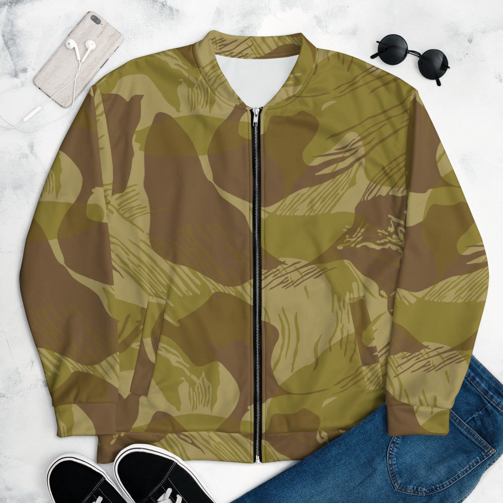 Rhodesian Brushstroke Dry Season CAMO Unisex Bomber Jacket - XS