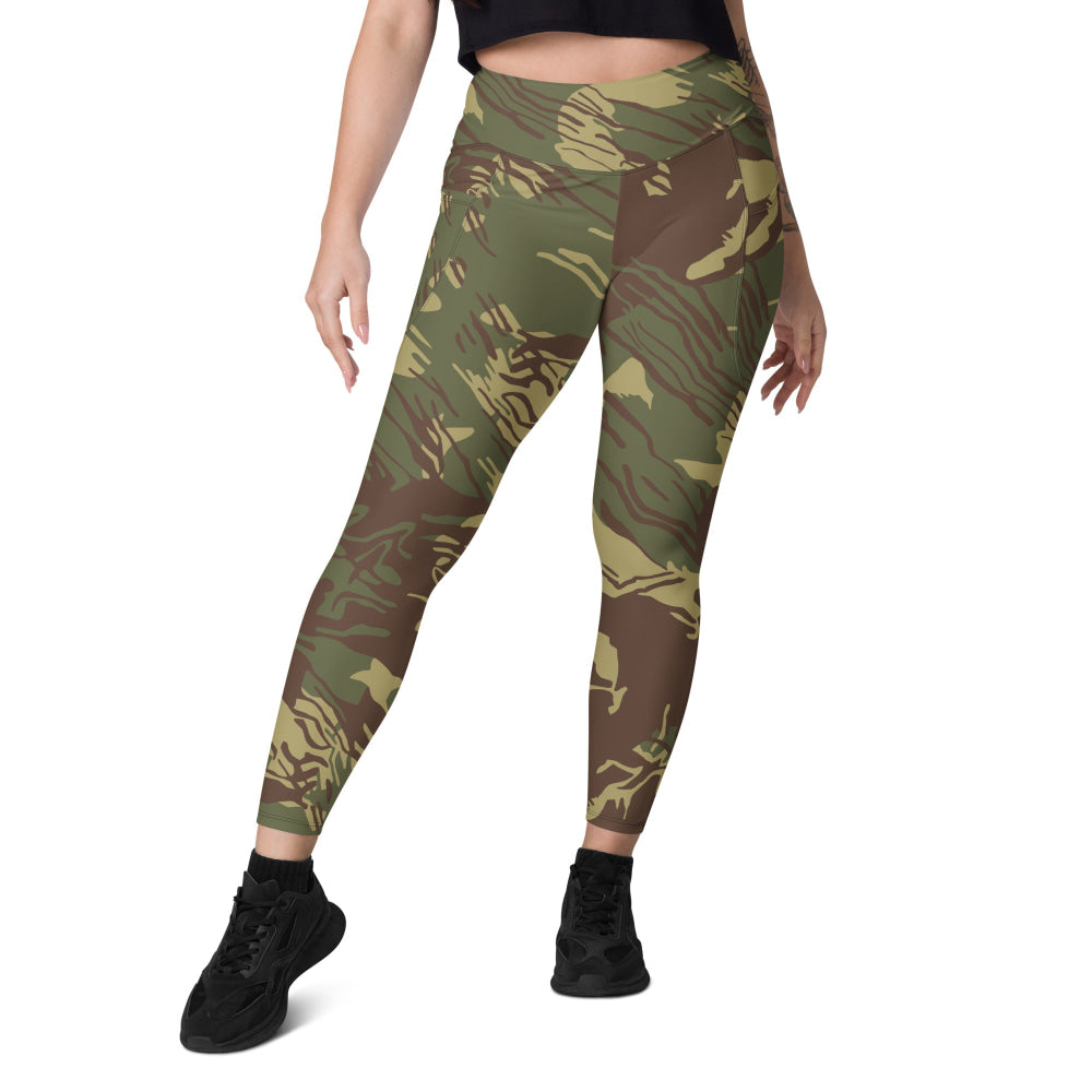 Rhodesian Brushstroke CAMO Leggings with pockets - Womens With Pockets