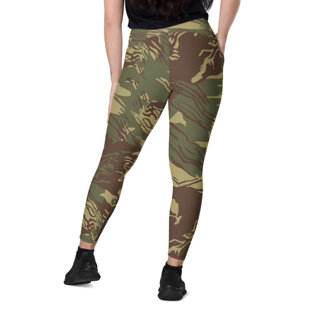 Rhodesian Brushstroke CAMO Leggings with pockets - Womens With Pockets