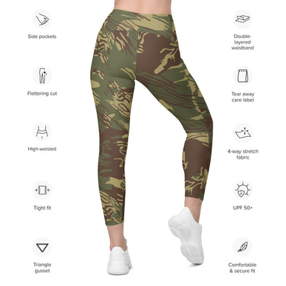 Rhodesian Brushstroke CAMO Leggings with pockets - Womens With Pockets