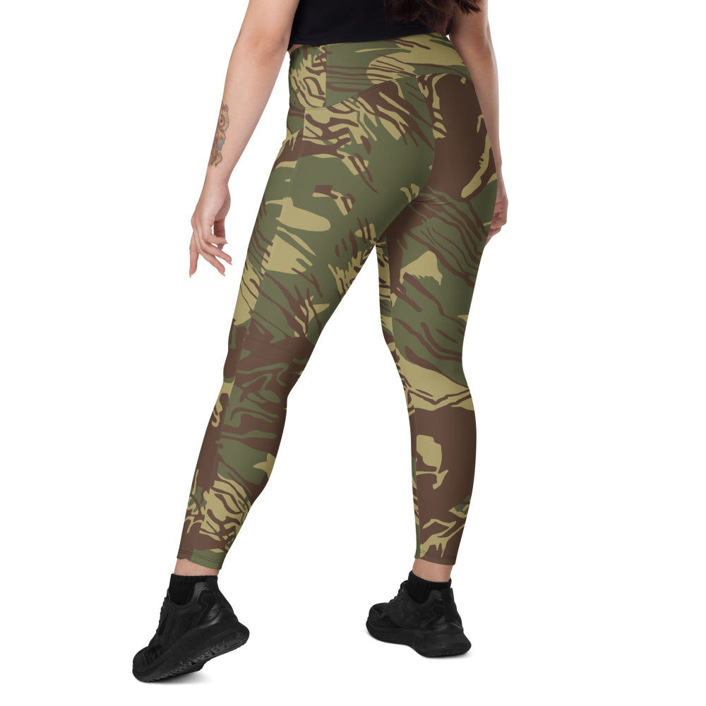 Rhodesian Brushstroke CAMO Leggings with pockets - Womens With Pockets