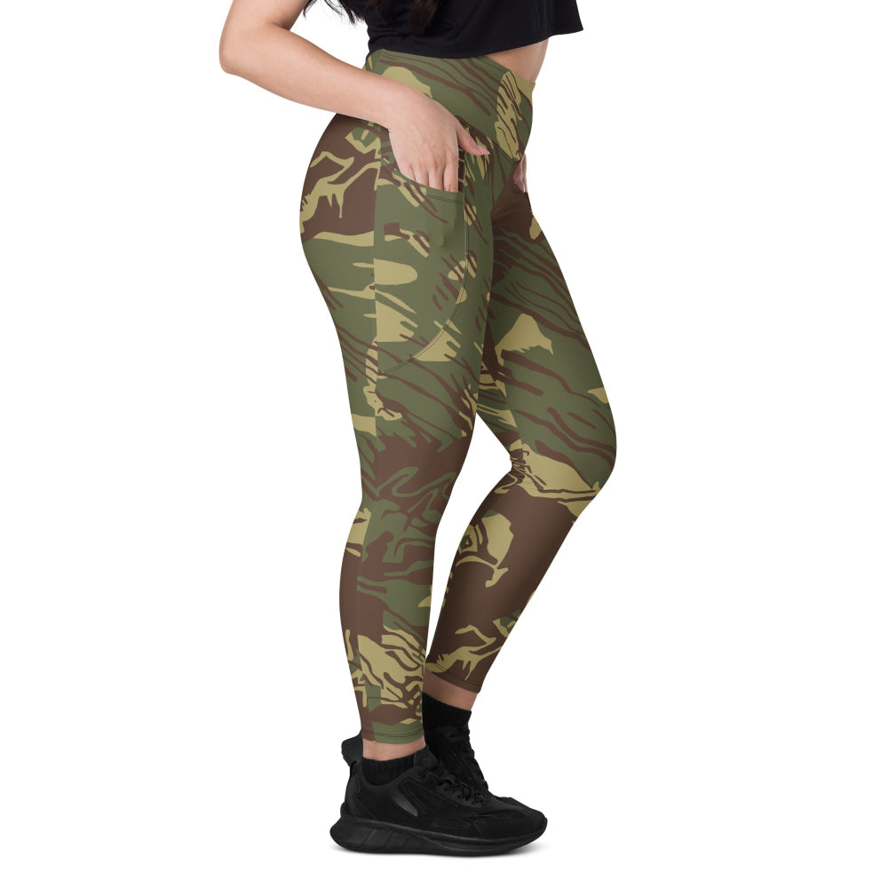 Rhodesian Brushstroke CAMO Leggings with pockets - Womens With Pockets