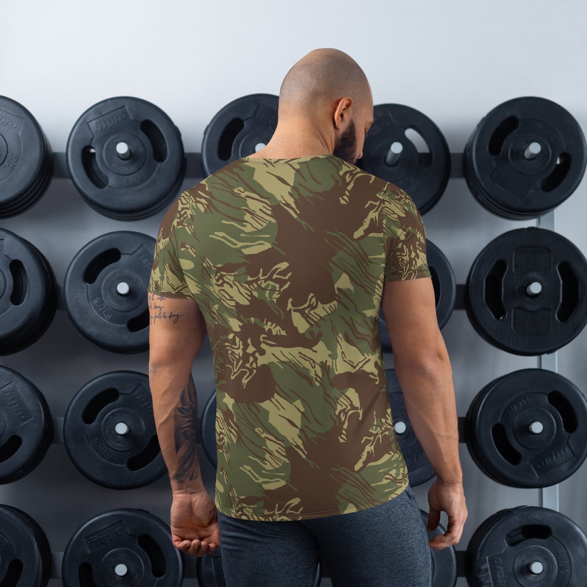 Rhodesian Brushstroke CAMO Mens Athletic T-shirt - T-Shirts