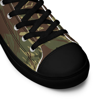 Rhodesian Brushstroke CAMO Mens high top canvas shoes - High Top Canvas Shoes