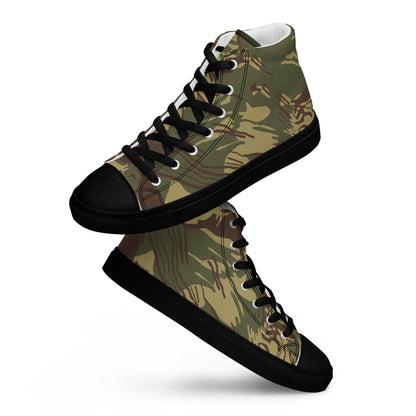 Rhodesian Brushstroke CAMO Men’s high top canvas shoes - Mens High Top Canvas Shoes