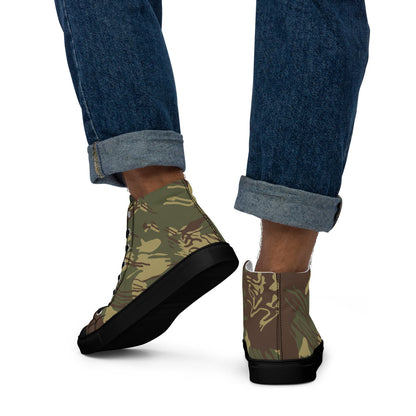 Rhodesian Brushstroke CAMO Men’s high top canvas shoes - Mens High Top Canvas Shoes