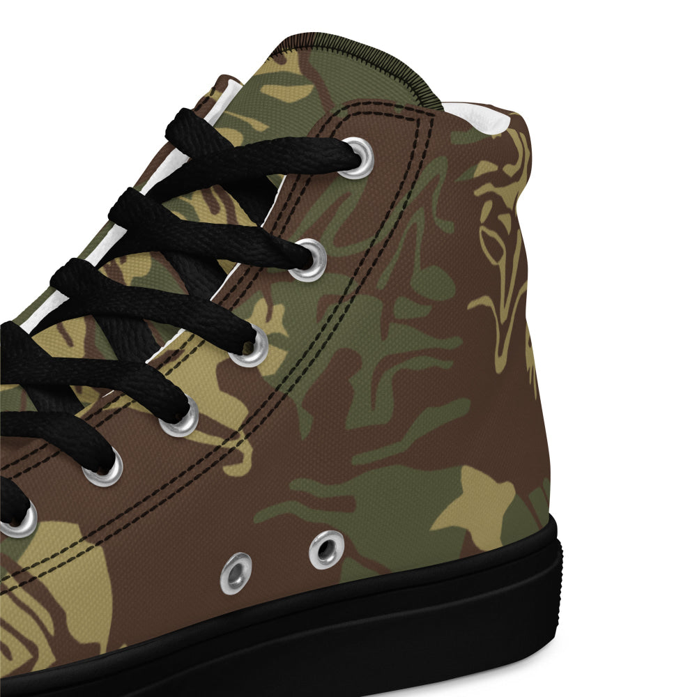 Rhodesian Brushstroke CAMO Men’s high top canvas shoes - Mens High Top Canvas Shoes