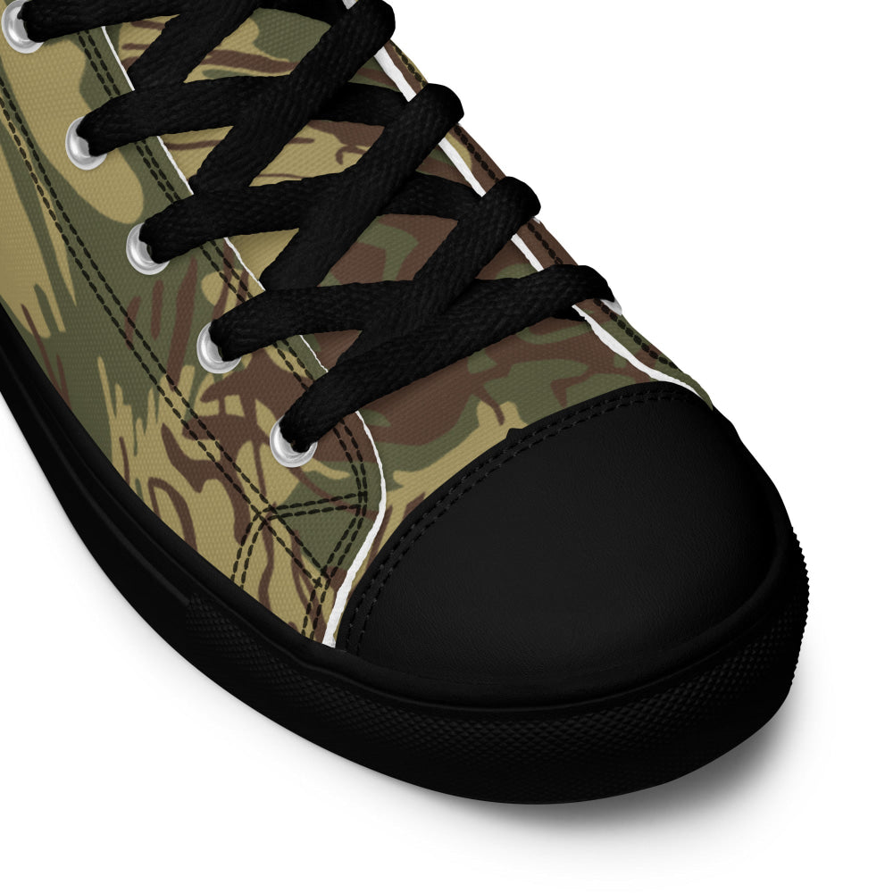 Rhodesian Brushstroke CAMO Men’s high top canvas shoes - Mens High Top Canvas Shoes