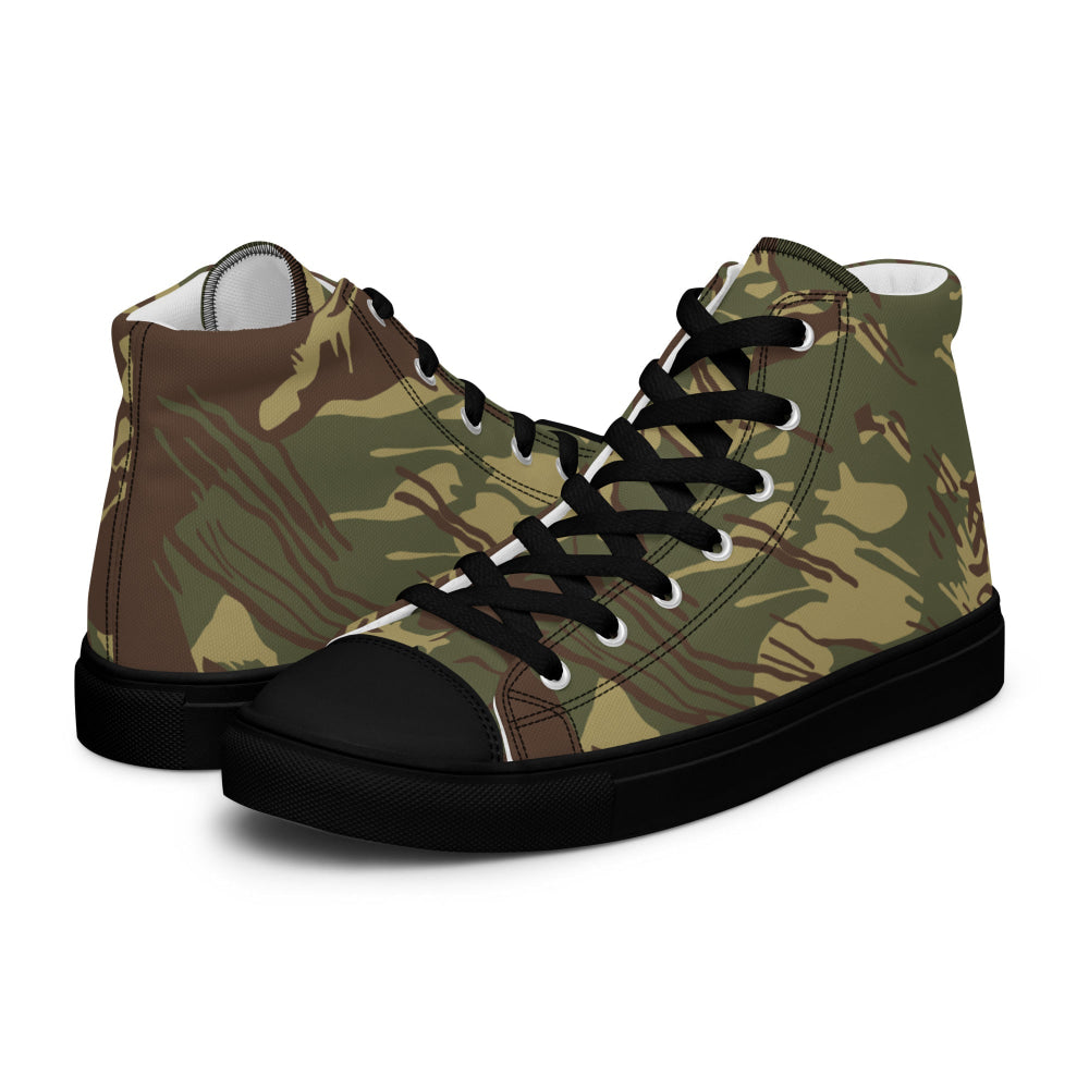 Rhodesian Brushstroke CAMO Men’s high top canvas shoes - Mens High Top Canvas Shoes